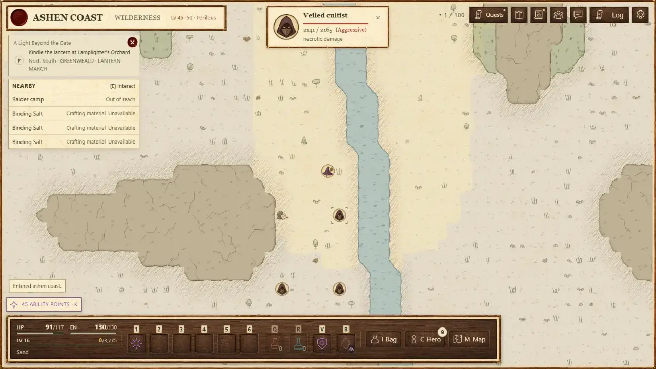 The coastal wilderness and waters of the Ashen Coast