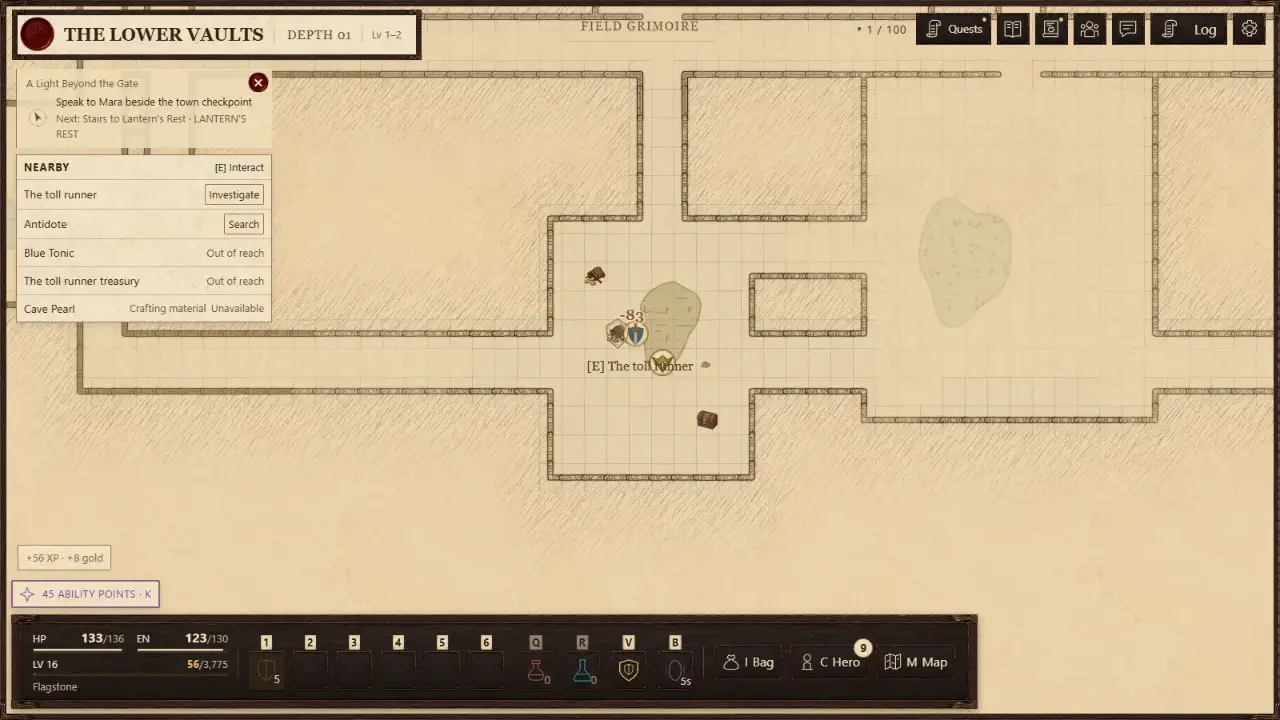 A hero fighting enemies at close range in a dungeon
